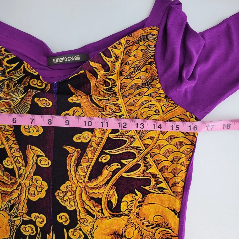 Roberto Cavalli Vintage Y2K Mesh Dragon Print Mini Dress Rare Hard to Find - Picture 9 of 12